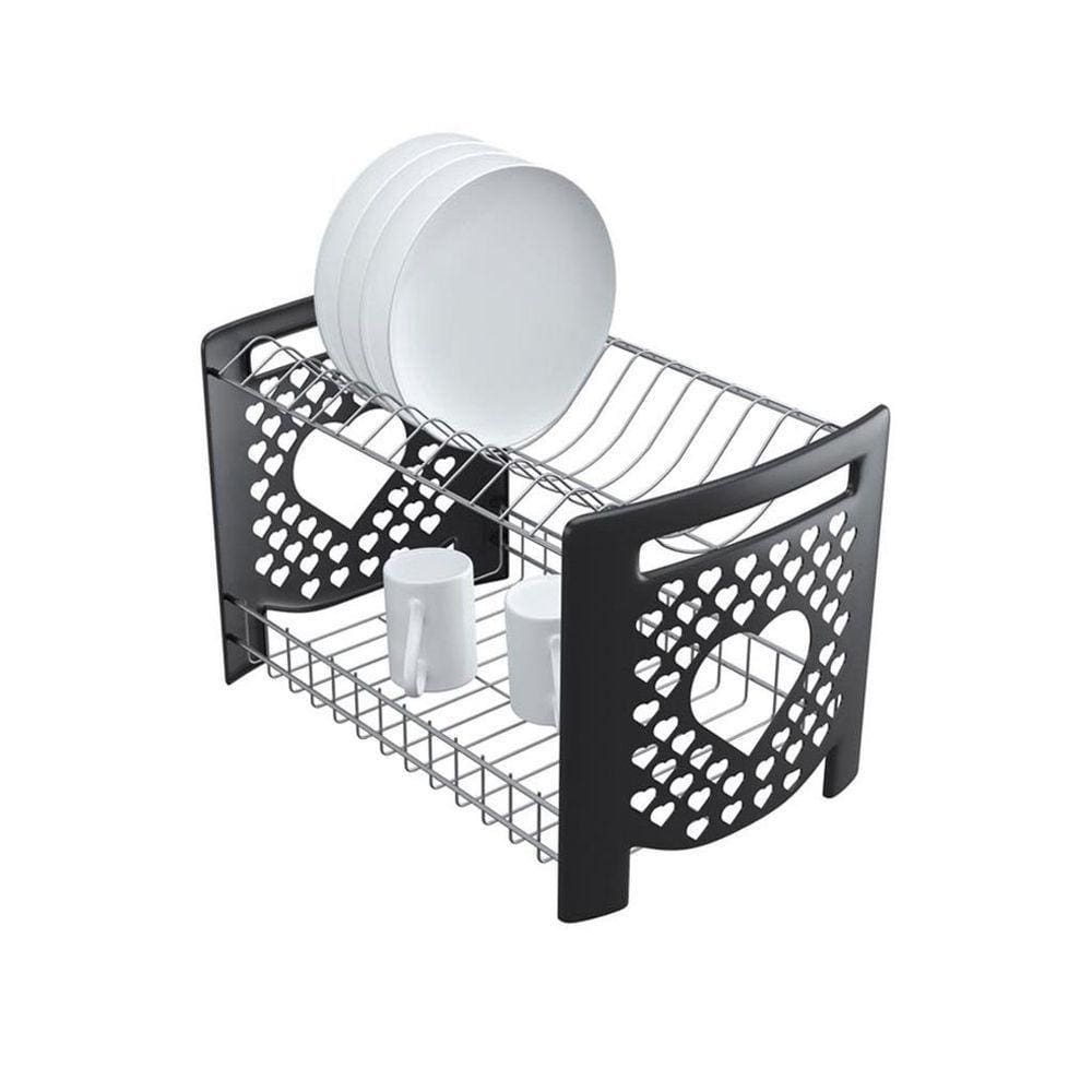 Escorredor De Louça Com Laterais Em Coração - Stolf Preto