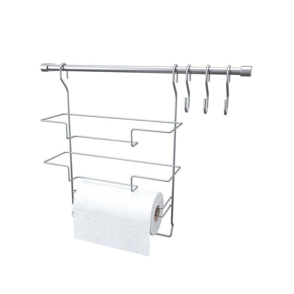 Kit Cozinha Suspensa Com Porta Papel Triplo Para Rolos - Stolf