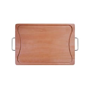 Tábua De Madeira Para Churrasco Com Cabo De Alumínio - Stolf 44x30