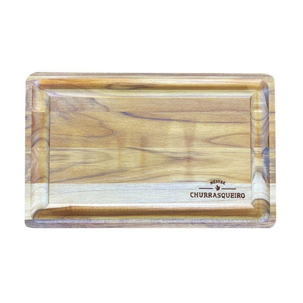 Tábua De Carne Teca Com Canaleta Personalizada Mestre