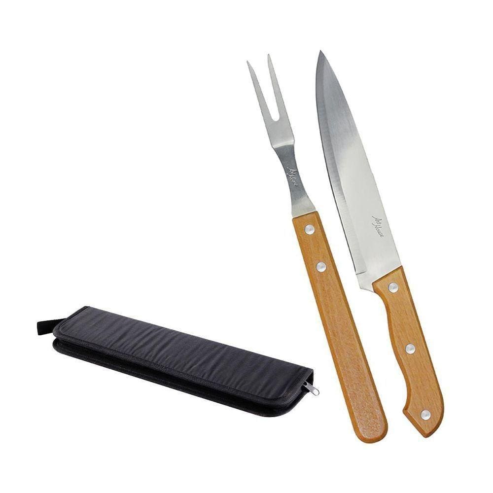 Kit Churrasco Garfo E Faca Com Estojo único