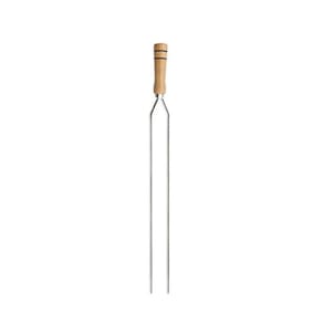 Espeto Duplo De Churrasco Com Cabo De Madeira - Stolf 65cm