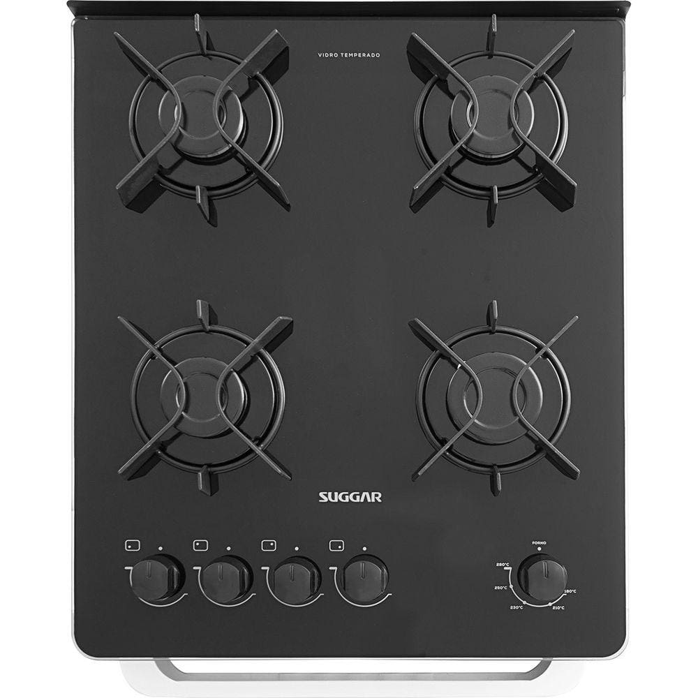 Fogão de Piso Max Plus mesa de vidro 4 Queimadores Suggar