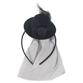 Chapéu de Bruxa Mini Tiara com Véu