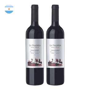 Kit 2 Vinhos La Pradera Cabernet Sauvignon Tinto Argentina 750ml