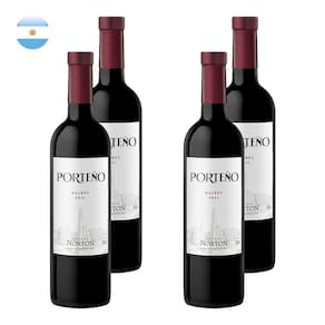 Kit 4 Vinhos Porteño Malbec Tinto Argentina 750ml