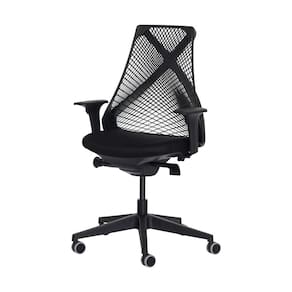 Cadeira Ergonômica Escritório Grid Diretor Preta Base Giratória Altura Ajustável