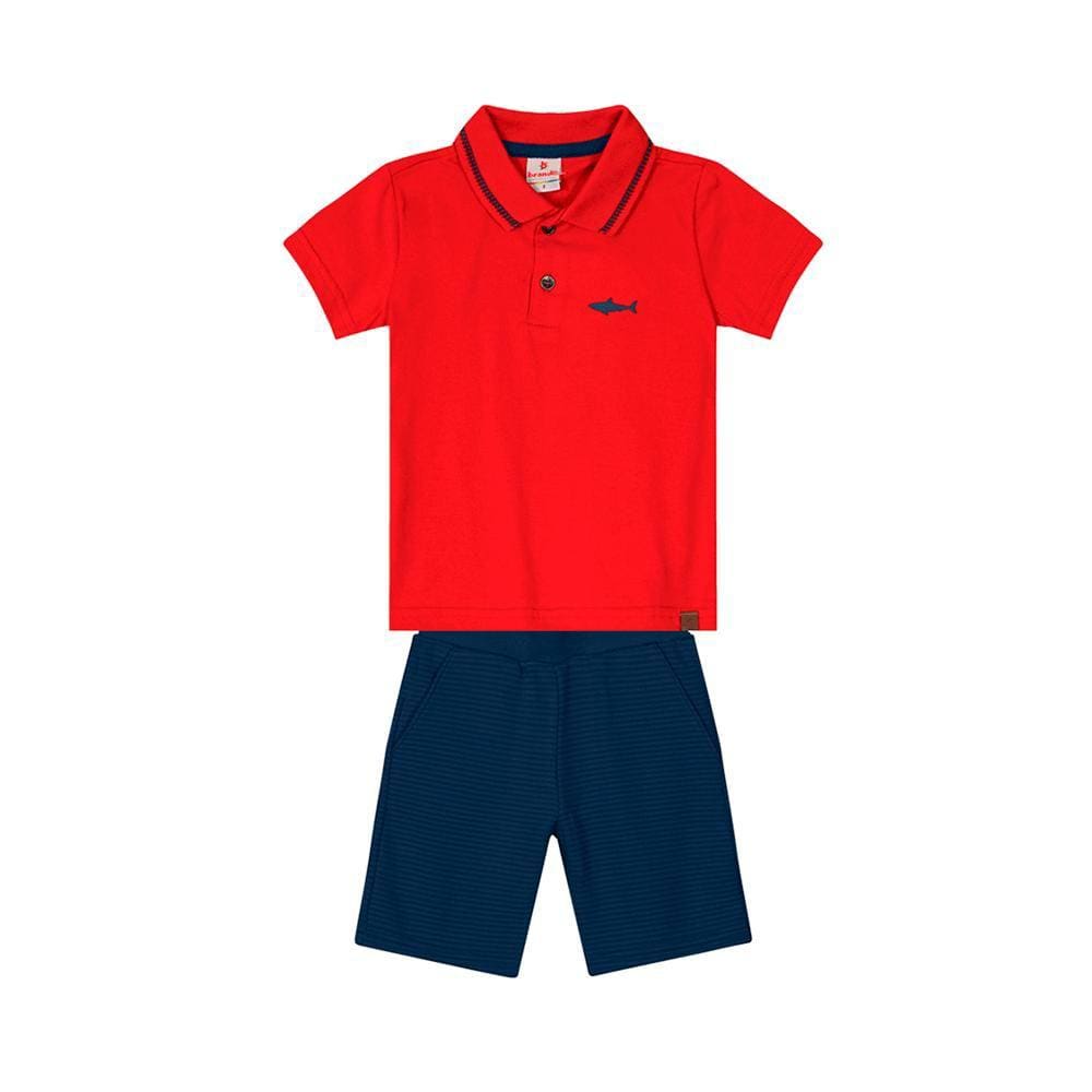 Conjunto Infantil Masculino Manga Curta Polo Brandili Ref:25899 4/10