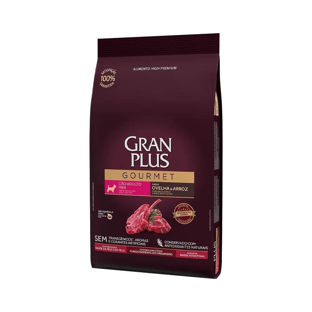 Ração GranPlus Gourmet para Cães Adultos de Porte Mini Sabor Ovelha e Arroz