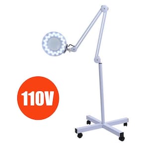 Lupa Estetica Tripe Rodinhas Luminaria LED Articulavel Dentista