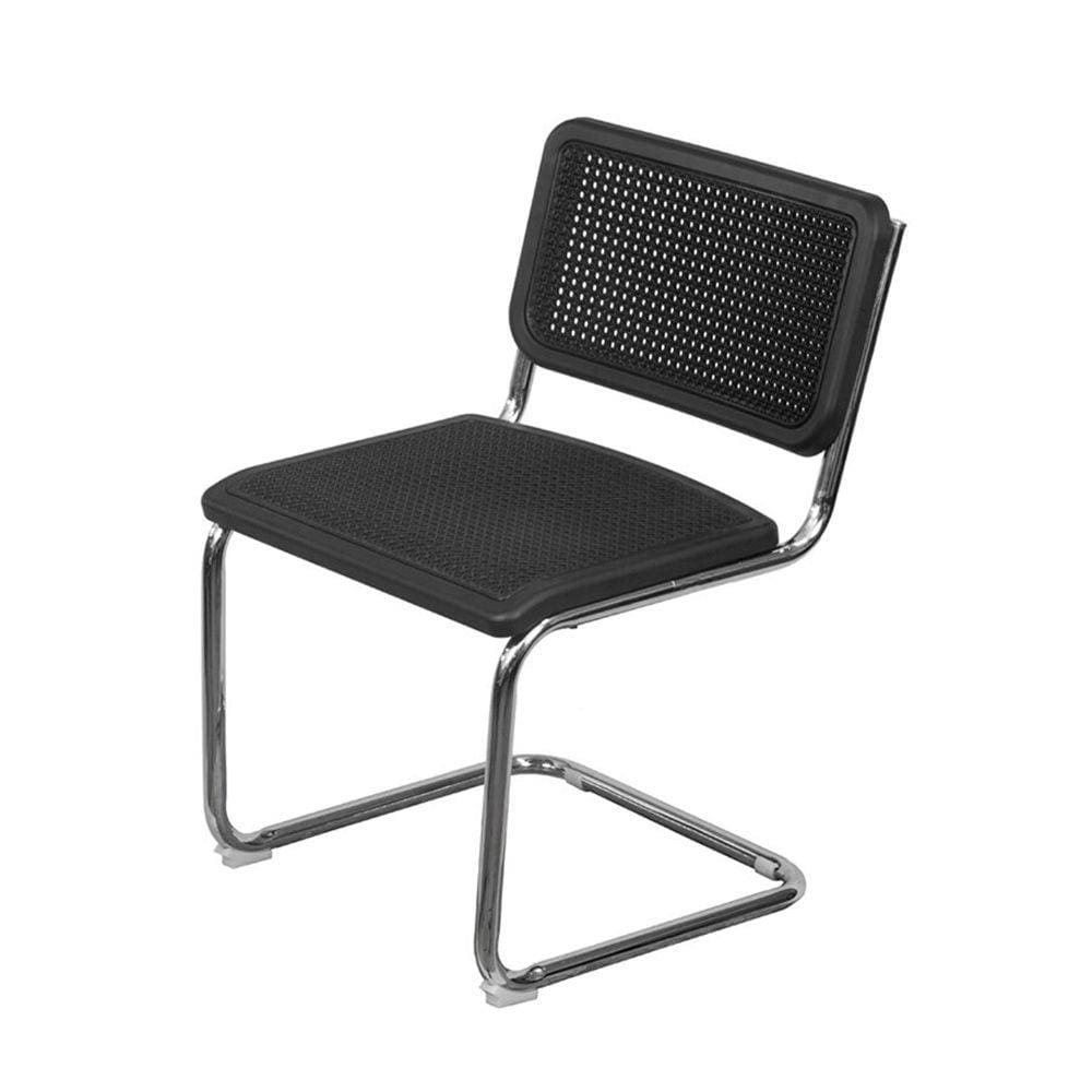 Cadeira Cesca Base Cromada - Preta/Preta