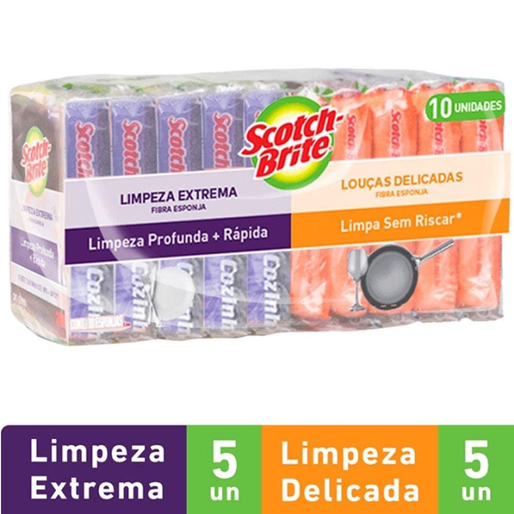 Kit Esponja Limpeza Extrema e Louças Delicadas SCOTH-BRITE
