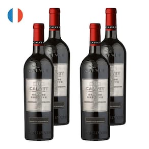 Kit 4 Vinhos Calvet Bordeaux Supérieur Metal Tinto França 750ml