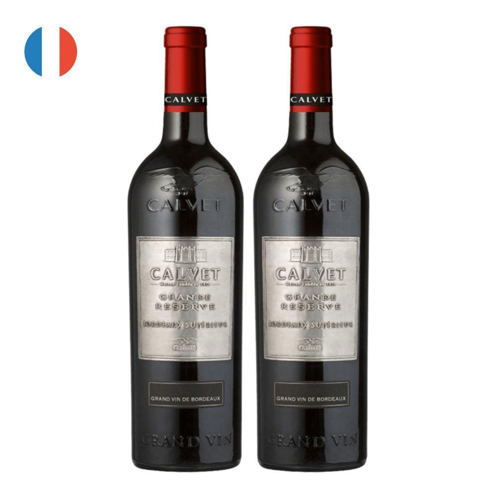 Kit 2 Vinhos Calvet Bordeaux Supérieur Metal Tinto França 750ml