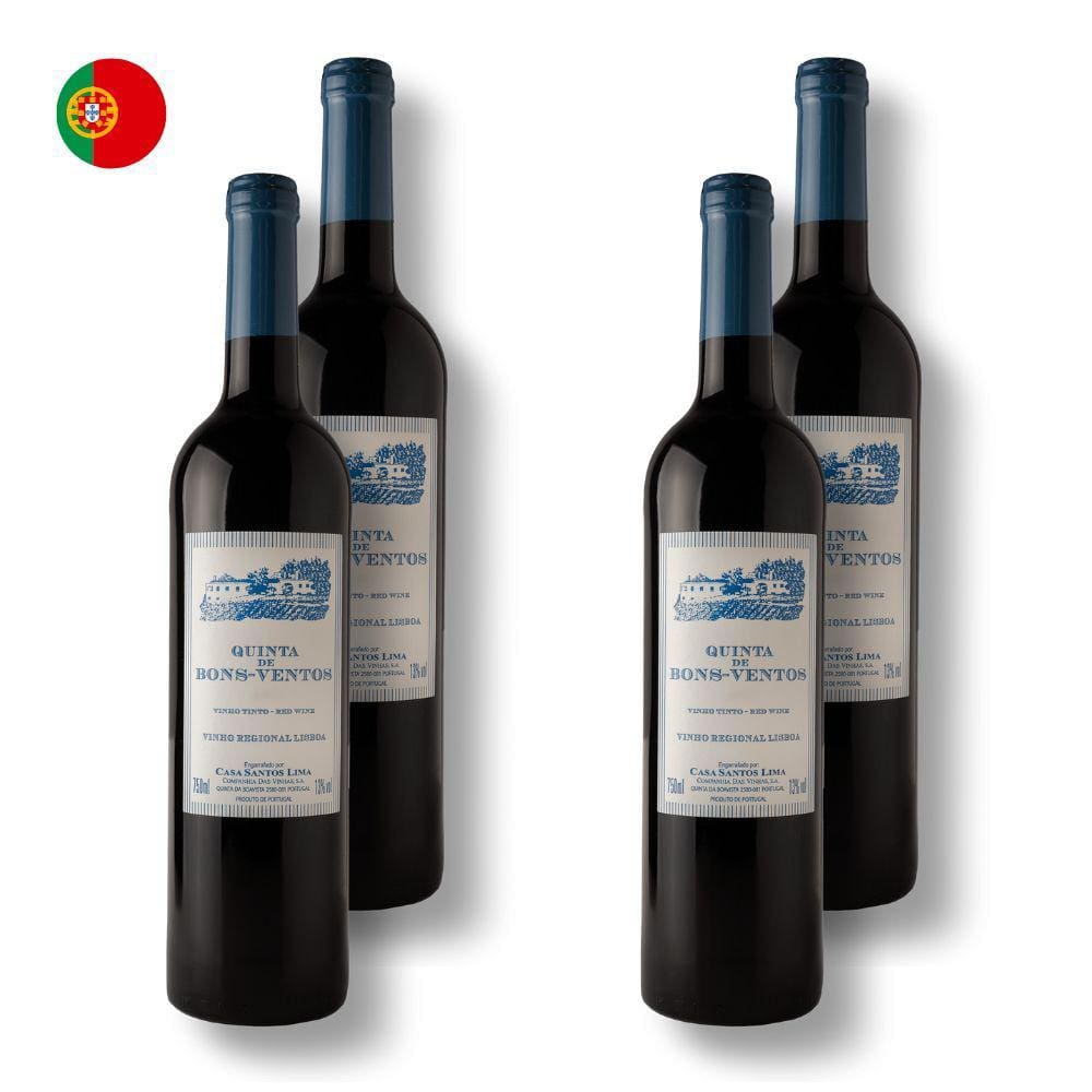 Kit 4 Vinhos Quinta de Bons Ventos Tinto Portugal 750ml