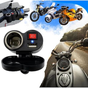 Tomada 12V Usb 5V Moto Carregador Cel Isqueiro Prova De Agua