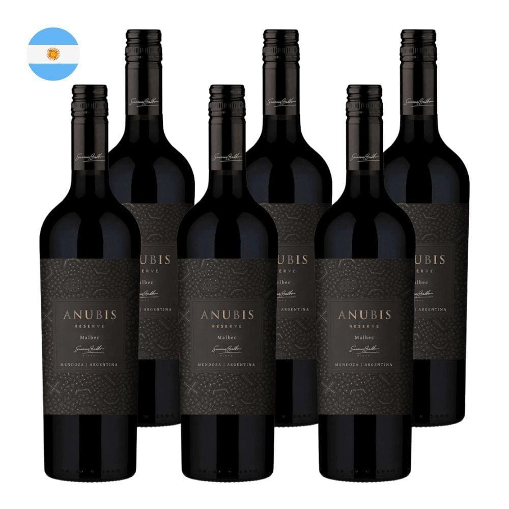 Kit 6 Vinhos Anubis Reserva Malbec Tinto Argentina 750ml