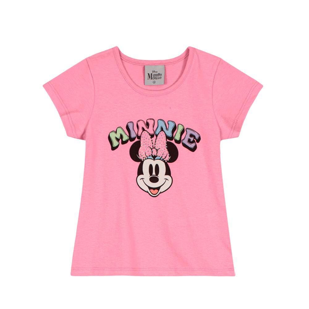 Camiseta Infantil Feminina Manga Curta Minnie Mouse Ref:25639 1/3