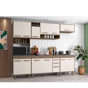 Cozinha 5 Peças Ambiente Barcelona Carvalho OAK Off White - Poliman