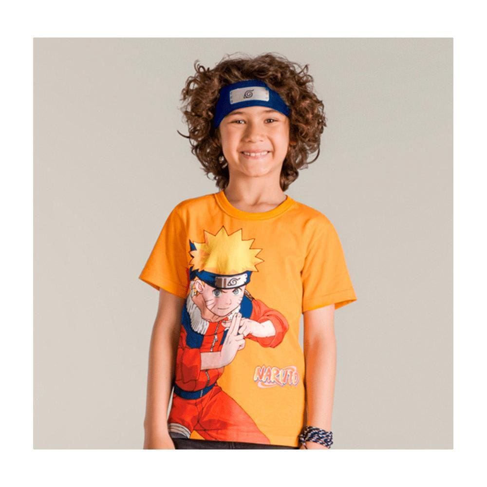 Camiseta Infantil Manga Curta Com Faixa Do Naruto Ref:25965 6/10