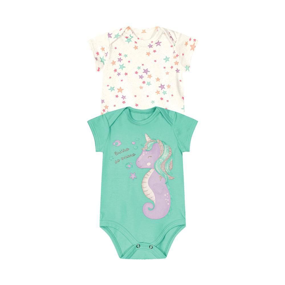 Kit Infantil Com 2 Body Estampados Brandili Baby Ref:25492 M/Gg