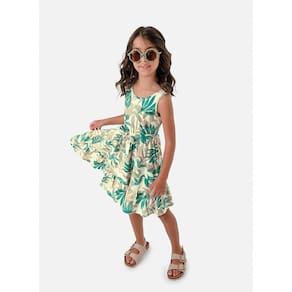 Vestido Infantil Estampado Folhas Carinhoso Ref:1000108820 4/8