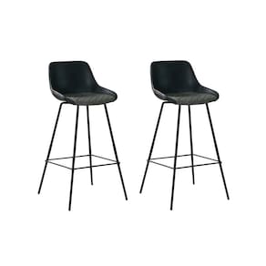 Conjunto 2 Banquetas Bogotá PU Rivatti Móveis Azul Marinho/Cinza Granizo