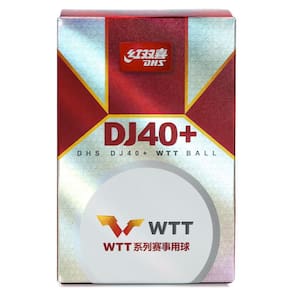 Bola de Tênis de Mesa DHS DJ40+ Logo Pro Tour ITTF 03 Estrelas Pack com 06 Unidades Branca