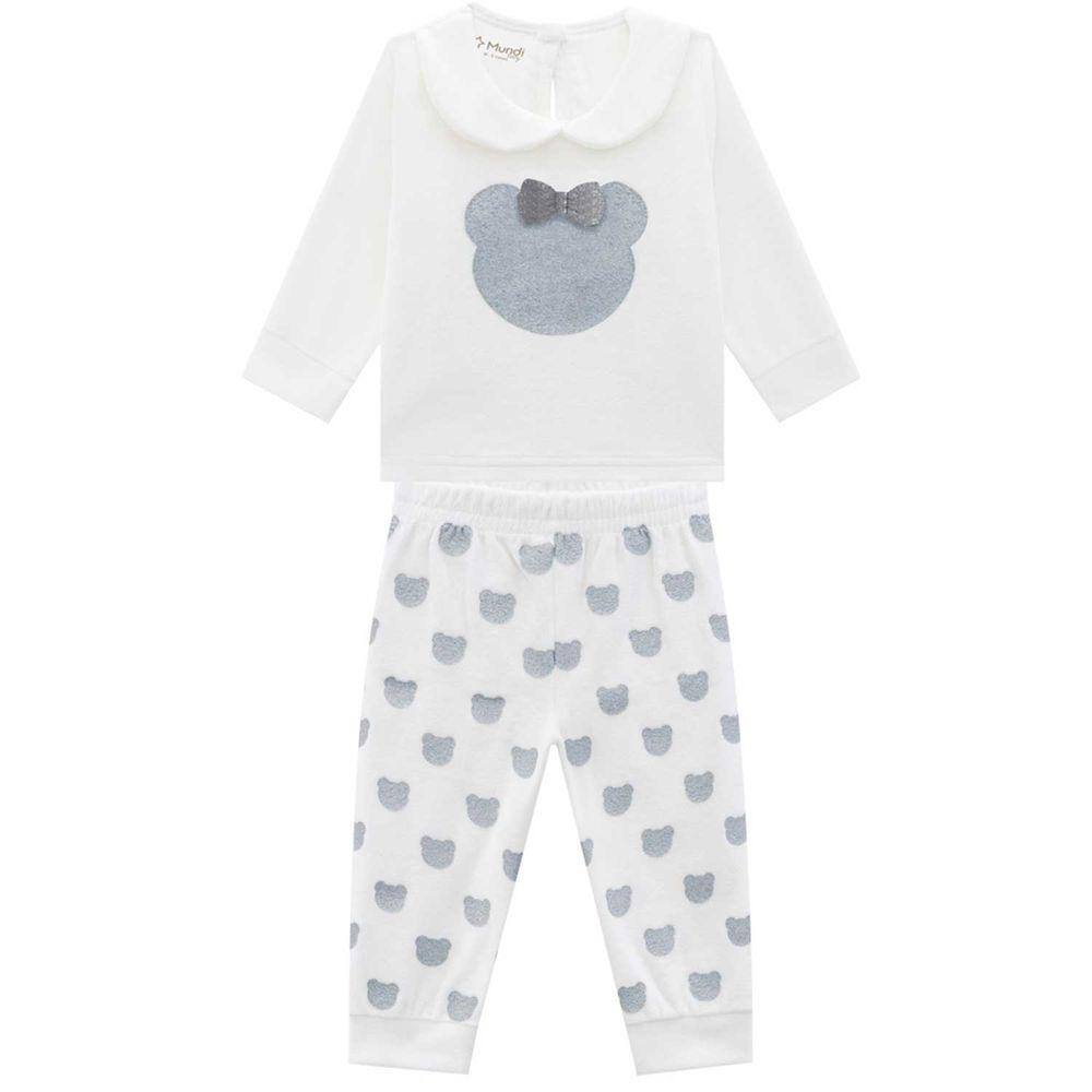 Conjunto Infantil Manga Longa Plush Estampado Feminino Mundi Ref: 54268 P/G