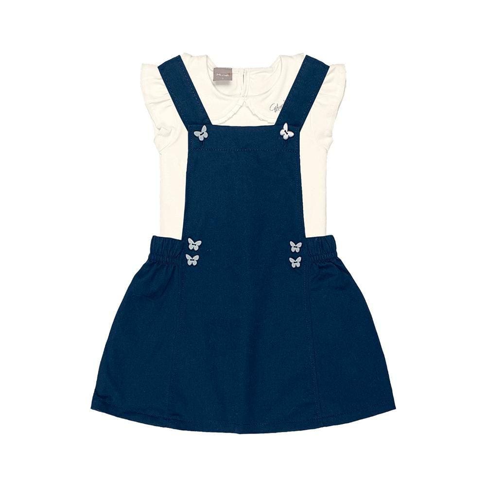 Conjunto Infantil Manga Curta Com Salopete Mundi Ref:25869 1/3