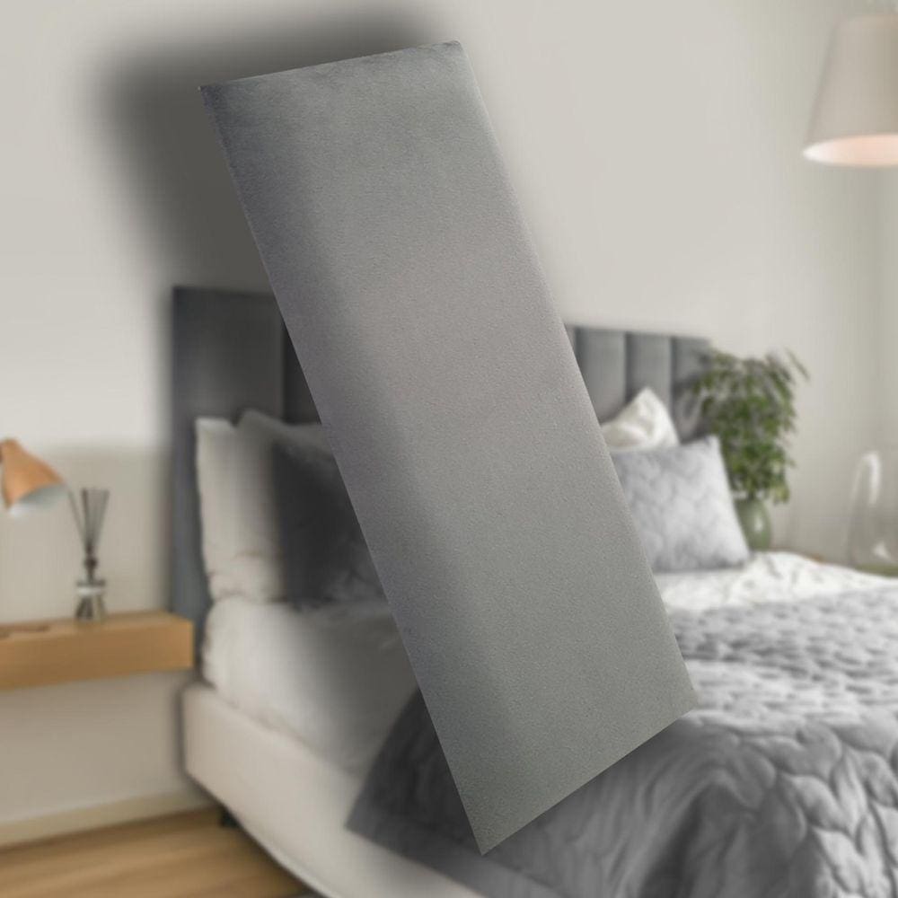 Cabeceira Estofada Suede Cinza Para Cama Box - Módulo 20cm x 60cm