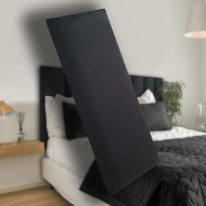 Cabeceira Estofada Suede Preto Para Cama Box - Módulo 20cm x 60cm