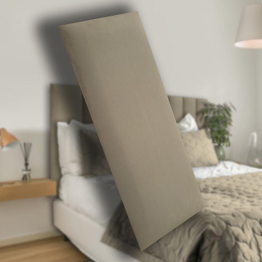Cabeceira Estofada Suede Bege Areia Para Cama Box - Módulo 20cm x 60cm