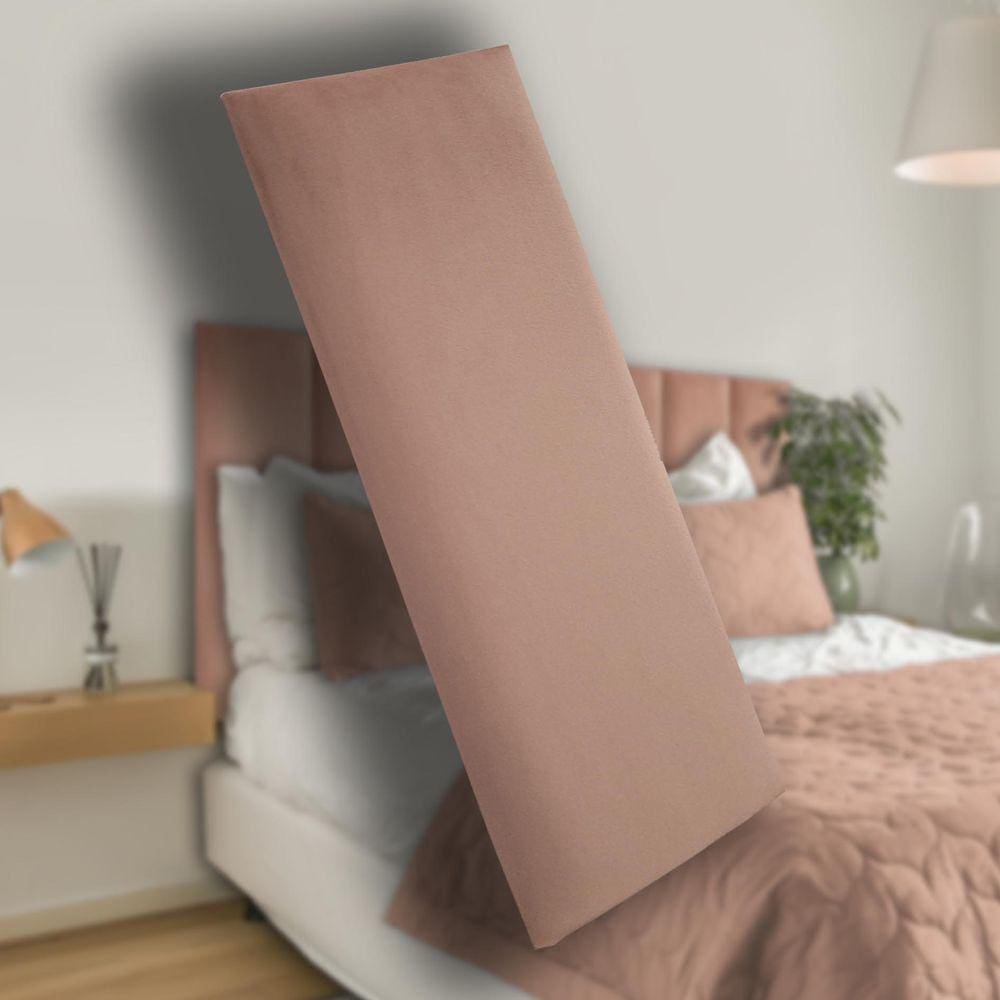 Cabeceira Estofada Suede Rosa Para Cama Box - Módulo 20cm x 60cm