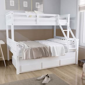 Treliche Cama Casal Com Gavetas Madeira Maciça Branco Mobilistore