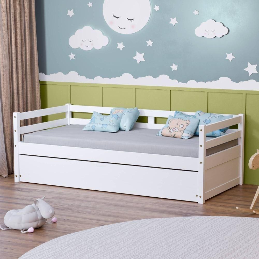 Bicama Infantil Eco Madeira Maciça Branco Mobilistore