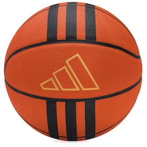 Bola de Basquete Adidas 3 Stripe Rubber X3 Tam 7 Laranja e Preta