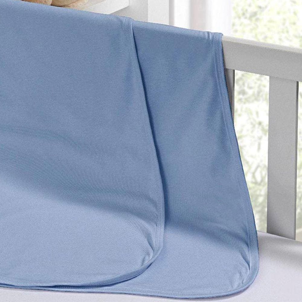 Cueiro Duplo Tecebem Baby Malha Liso kinder 80cmx90cm Azul