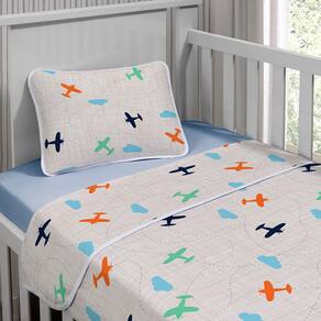 Jogo de Cama Tecebem Baby Malha Estampado Frederico 3 Pçs Azul