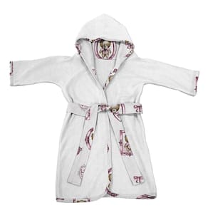 Roupão Infantil Tecebem Com Capuz Malha Cristina Plush Atoalhado Branco