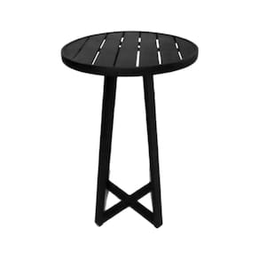 Mesa Bistrô Tulipa para Área Externa e Área Gourmet em Alumínio Preta/preta