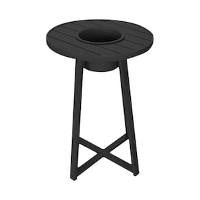 Mesa Bistrô Champanheira para Área Gourmet e Varanda Alumínio Preta/preta
