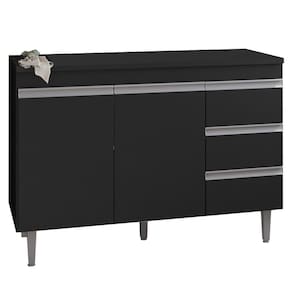 Balcao Para Pia 116 cm 2 Portas Andreia Preto REAJL