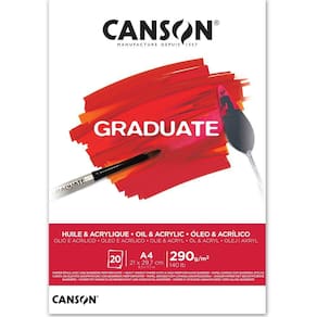 Bloco Canson Graduate Óleo E Acrílico A4 290 g/m 20 Fls C400110380