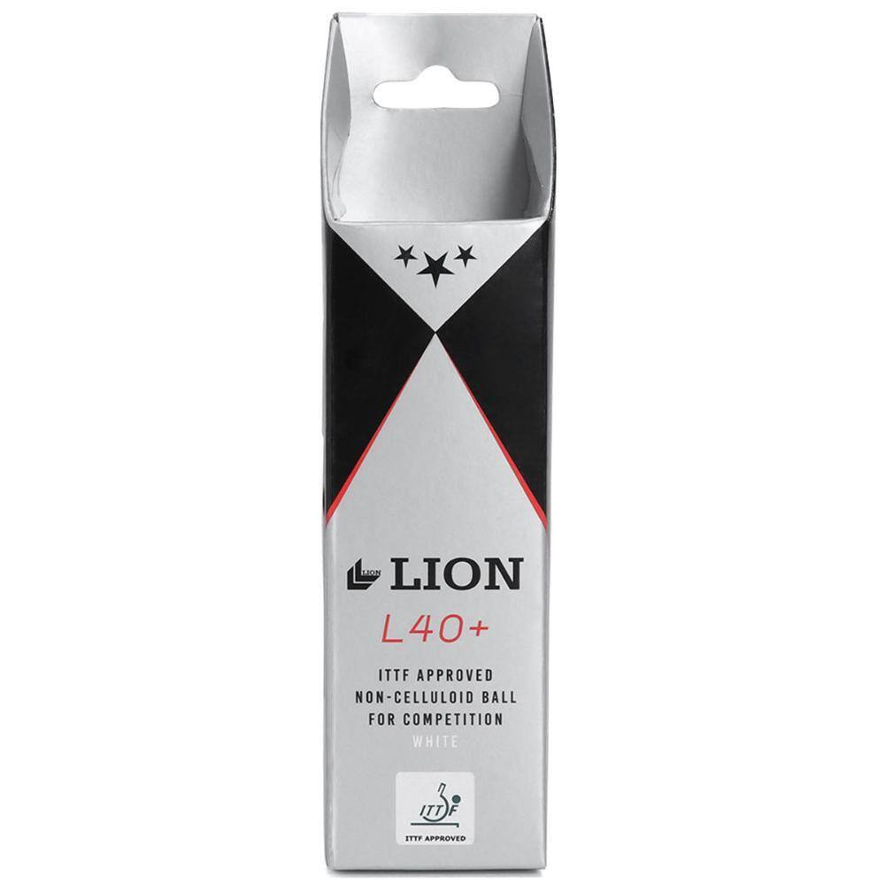 Bola Tênis de Mesa Yashima Lion 3 Estrelas ITTF com 03 Unidades Branca