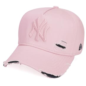 Boné New Era 9Forty Destroyed New York Yankees Aba Curva Rosa