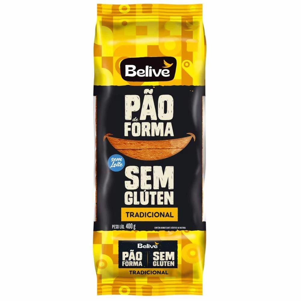 Pão De Forma Belive Tradicional Sem Glúten 400G
