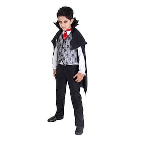 Fantasia Vampiro Drácula Infantil Luxo + Capa Colete Gravata