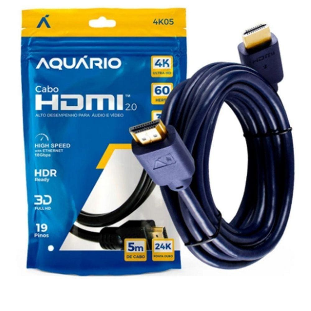 Cabo Hdmi Macho X Macho P/ Aparelhos Eletrônicos 5M