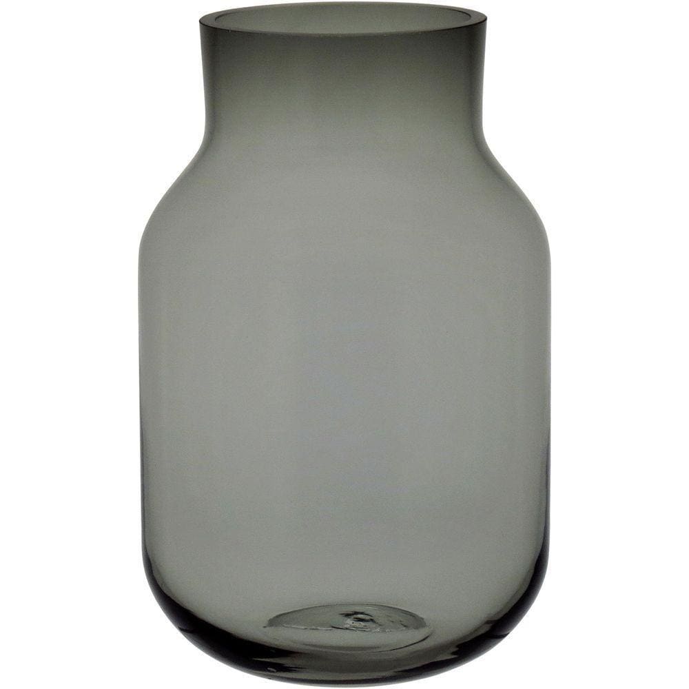 Vaso 25x16x16cm Vidro Cinza